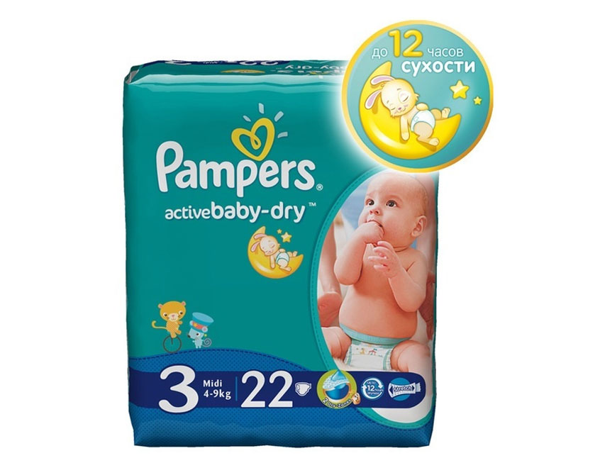 Подгузники Pampers Active Baby 3 (4-9 кг) 22 шт.